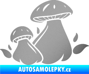 Samolepka Houby 002 pravá stříbrná metalíza