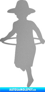 Samolepka Hula Hop 001 levá dítě s obručí stříbrná metalíza