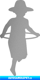 Samolepka Hula Hop 001 pravá dítě s obručí stříbrná metalíza