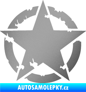 Samolepka Hvězda US Army 003 narušená stříbrná metalíza