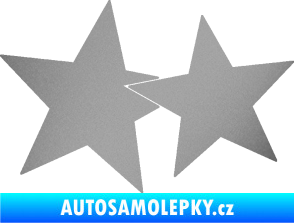 Samolepka Hvězdy 002 levá spojené stříbrná metalíza