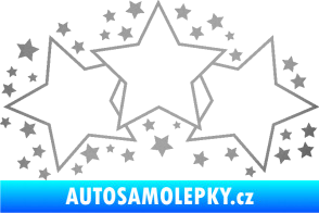 Samolepka Hvězdy a hvězdičky dekor stříbrná metalíza