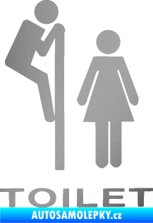 Samolepka Interiér 013 - Toilet stříbrná metalíza