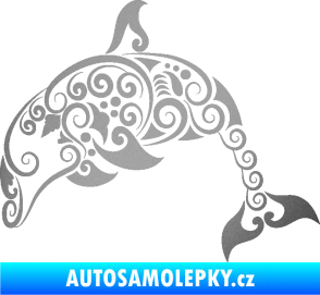Samolepka Interiér 015 levá delfín stříbrná metalíza