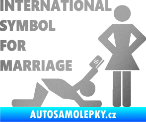 Samolepka International symbol for marriage stříbrná metalíza