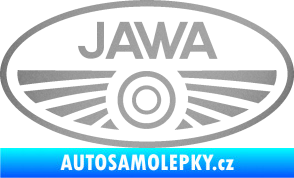 Samolepka Jawa logo stříbrná metalíza