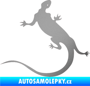 Samolepka Ještěrka 004 levá stříbrná metalíza
