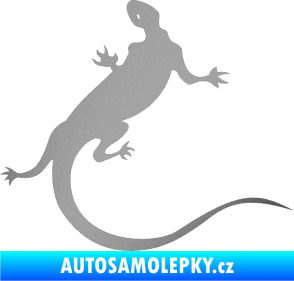 Samolepka Ještěrka 004 pravá stříbrná metalíza
