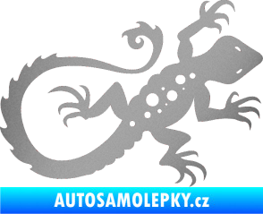 Samolepka Ještěrka 012 pravá stříbrná metalíza