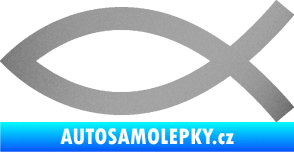Samolepka Jesus rybička 002 křesťanský symbol stříbrná metalíza