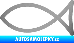 Samolepka Jesus rybička 006 křesťanský symbol stříbrná metalíza