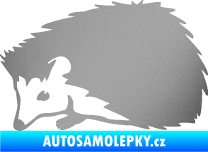 Samolepka Ježek 002 levá stříbrná metalíza
