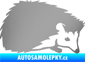 Samolepka Ježek 002 pravá stříbrná metalíza
