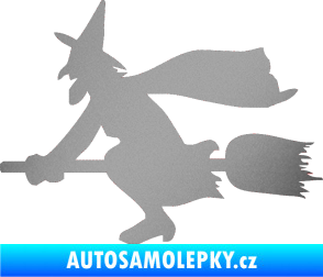 Samolepka Ježibaba levá stříbrná metalíza