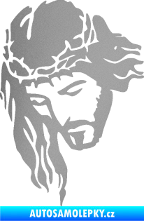 Samolepka Ježíš 003 levá stříbrná metalíza