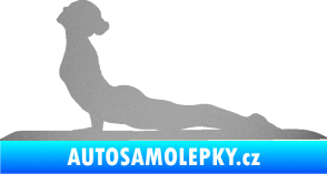 Samolepka Jóga 004 levá stříbrná metalíza