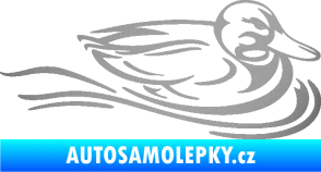 Samolepka Kachna 003 pravá ve vodě stříbrná metalíza
