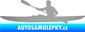 Samolepka Kajakář 003 levá stříbrná metalíza