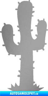 Samolepka Kaktus 001 levá stříbrná metalíza