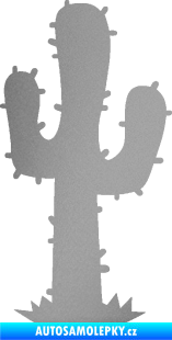 Samolepka Kaktus 001 pravá stříbrná metalíza