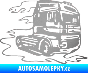 Samolepka Kamion 003 pravá nákladní auto stříbrná metalíza