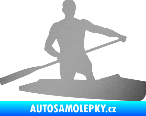 Samolepka Kanoista 002 pravá stříbrná metalíza