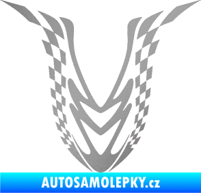 Samolepka Kapota 006 šachovnice stříbrná metalíza