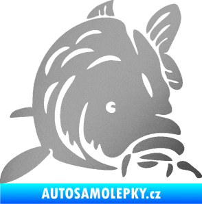 Samolepka Kapr 002 pravá stříbrná metalíza