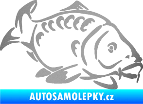 Samolepka Kapr 006 pravá stříbrná metalíza