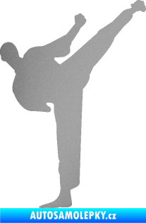 Samolepka Karate 001 pravá stříbrná metalíza