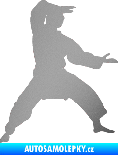 Samolepka Karate 006 pravá stříbrná metalíza