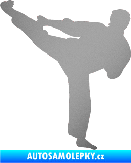 Samolepka Karate 008 levá stříbrná metalíza