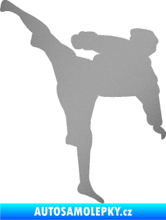 Samolepka Karate 009 levá stříbrná metalíza