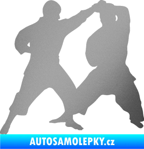 Samolepka Karate 013 levá souboj stříbrná metalíza