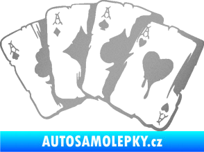 Samolepka Karty 004 stříbrná metalíza