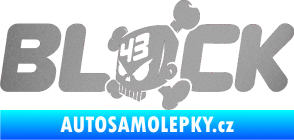 Samolepka Kenblock lebka s napisem stříbrná metalíza