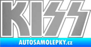Samolepka KISS stříbrná metalíza