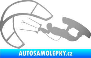 Samolepka Kiteboarding 001 levá stříbrná metalíza