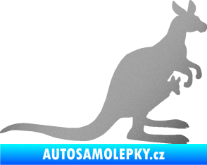 Samolepka Klokan 001 pravá stříbrná metalíza