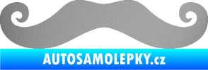 Samolepka Knír 001 movember, moustache styl stříbrná metalíza