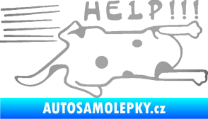 Samolepka Kočka Help samolepka na bok  stříbrná metalíza