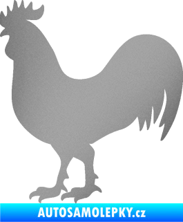 Samolepka Kohout 002 levá stříbrná metalíza