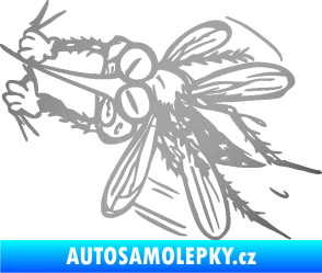 Samolepka Komár 002 levá stříbrná metalíza