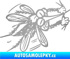 Samolepka Komár 002 pravá stříbrná metalíza