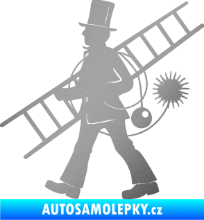 Samolepka Kominík 001 levá stříbrná metalíza