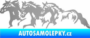 Samolepka Koníci 004 levá stádo stříbrná metalíza