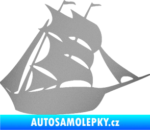 Samolepka Koráb 001 pravá stříbrná metalíza