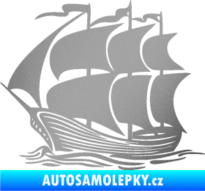 Samolepka Koráb 002 levá stříbrná metalíza