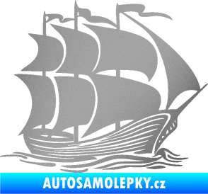 Samolepka Koráb 002 pravá stříbrná metalíza