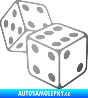 Samolepka Kostky 003 pravá hrací kostky stříbrná metalíza